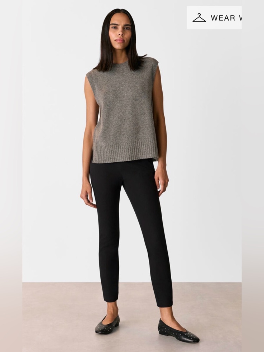 Whistles Black Super Stretch Trousers With Silver Side Zip, Size 12